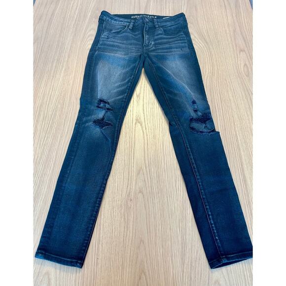 American Eagle Charcoal Wash Jeggings size 6 - Picture 1 of 5